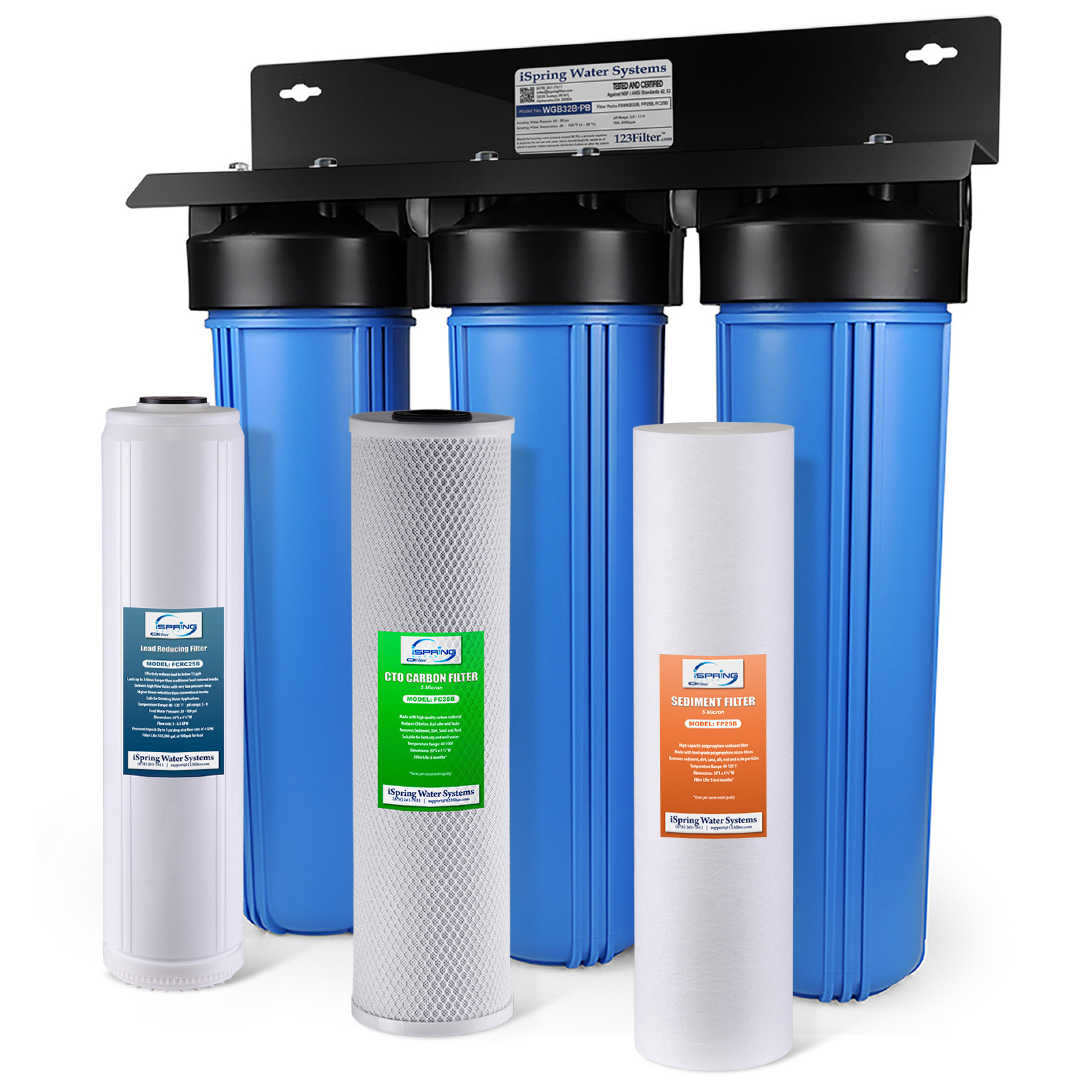 iSpring WGB32B-PB 3-Stage Whole House Water Filtration System