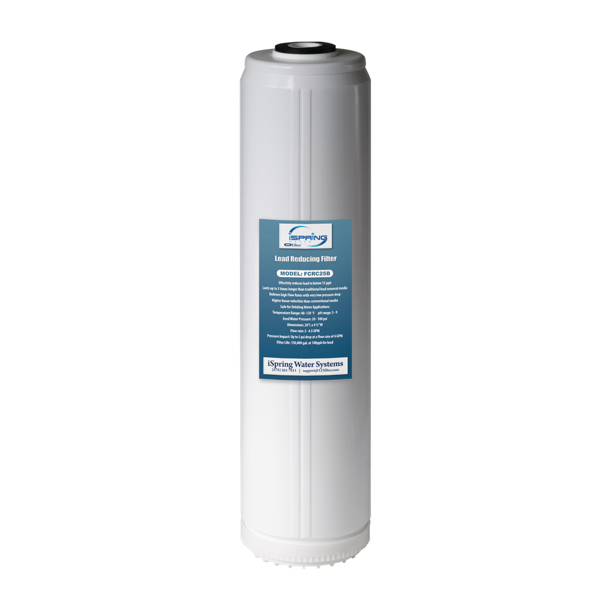 iSpring FCRC25B 20” x 4.5” Water Filter Replacement Cartridge Lead Reducing