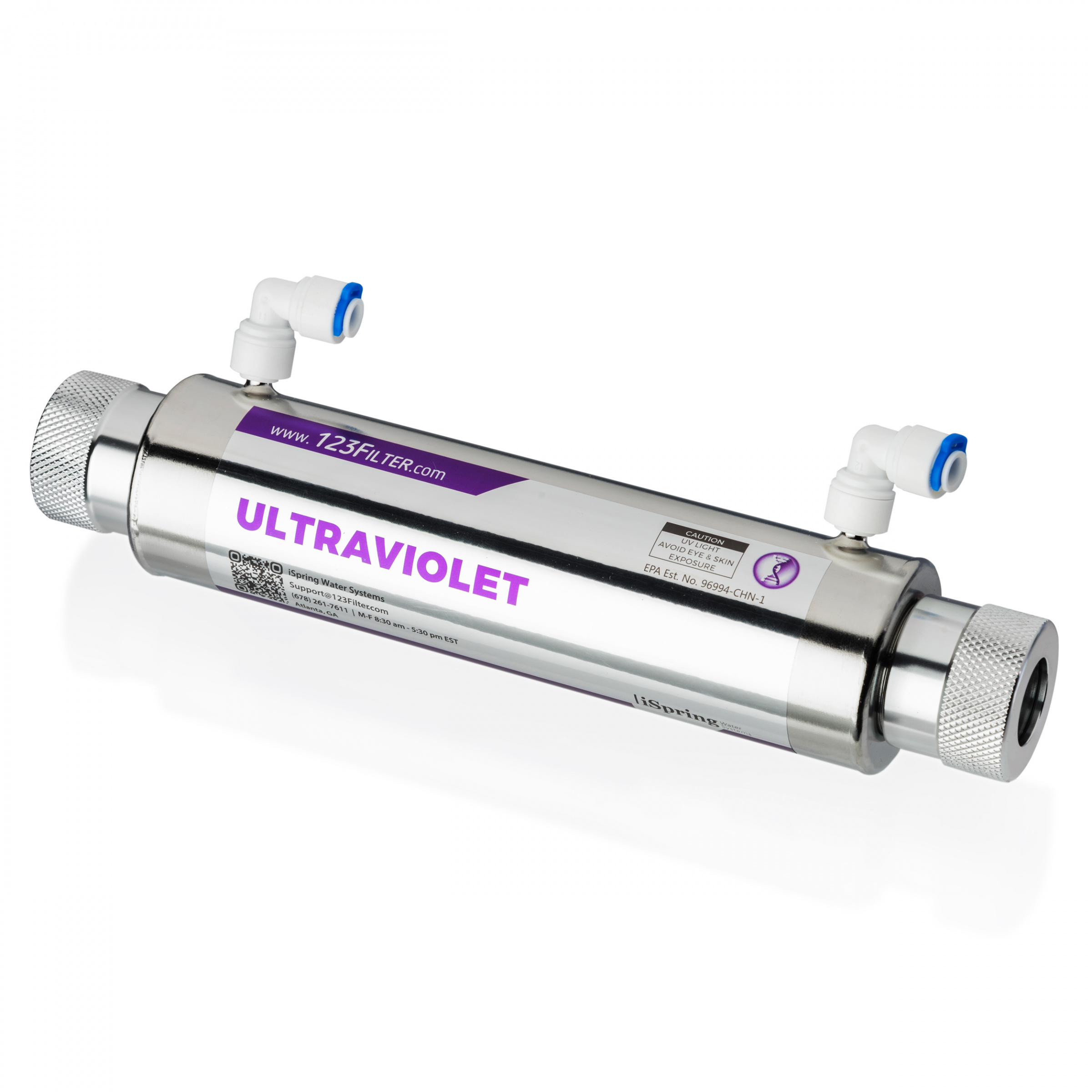 iSpring UVF11A 10-INCH UV Ultraviolet Filter with Smart Flow Control Switch 11W, 110V