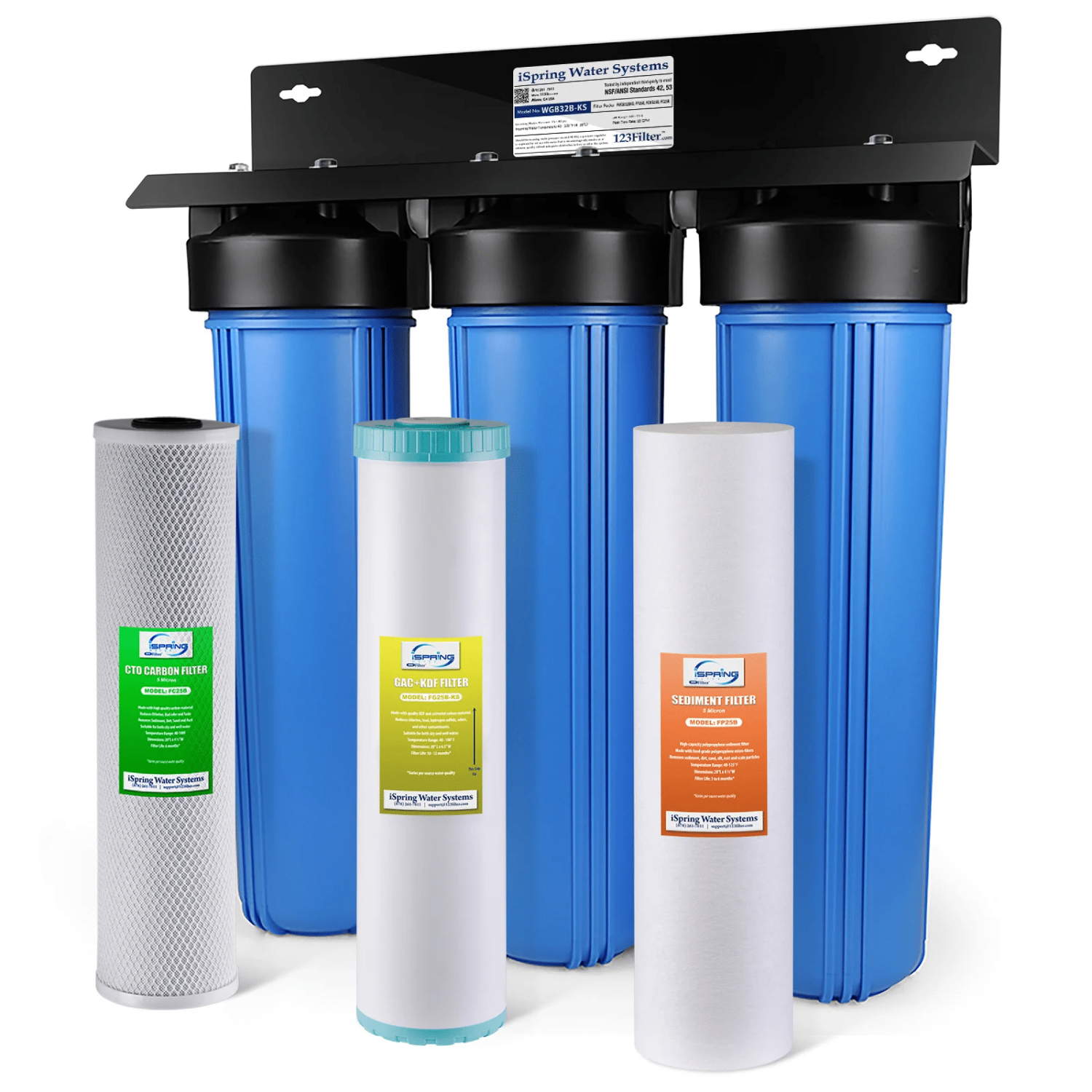iSpring WGB32B-KS Whole House Water Filter System for Heavy Metal Reducing