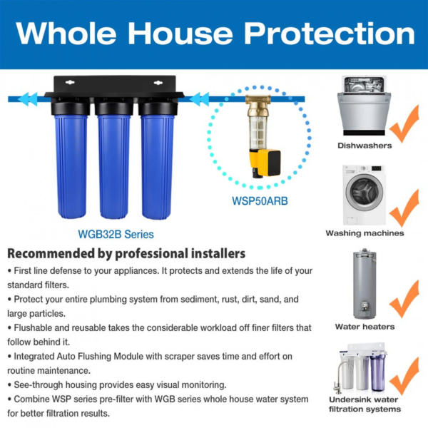 iSpring WGB32B-KS Whole House Water Filter System for Heavy Metal Reducing