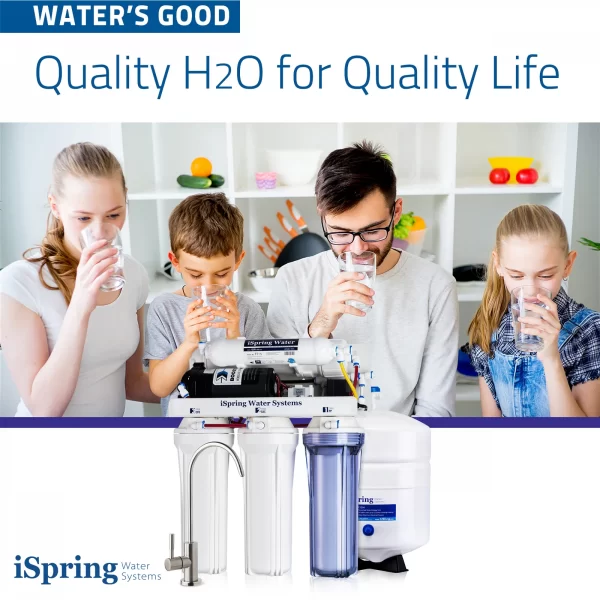iSpring RCC100P Under Sink 5-Stage Reverse Osmosis Water Filtration System, 100 GPD, with Pump