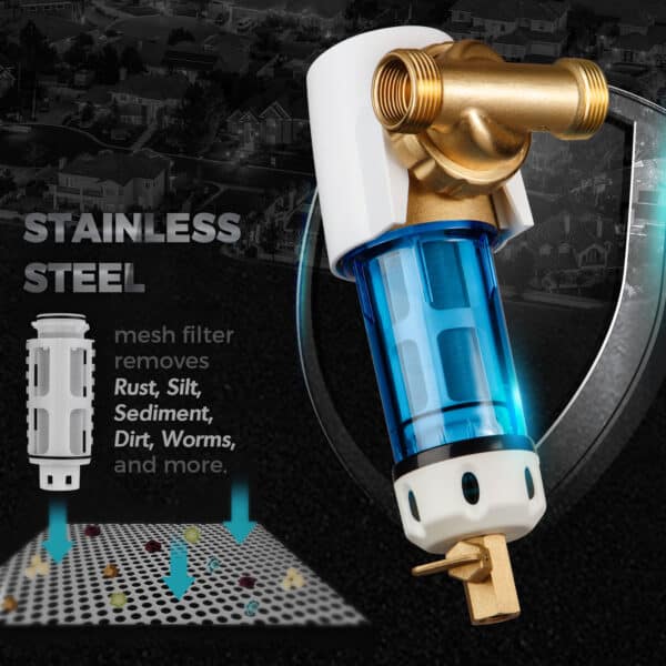 iSpring WSPGR - Reusable Spin Down Sediment Water Filter (Scraper & 360°Head)