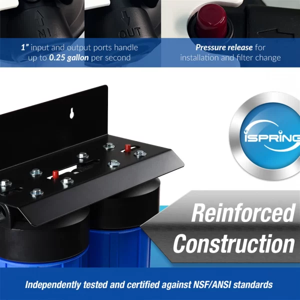 1 iSpring WGB21BM 2-Stage Iron and Manganese Reducing Whole House Water Filtration System