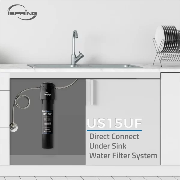 iSpring US15UF 0.01μm Ultra Filtration Direct Connect Under Sink Water Filter System