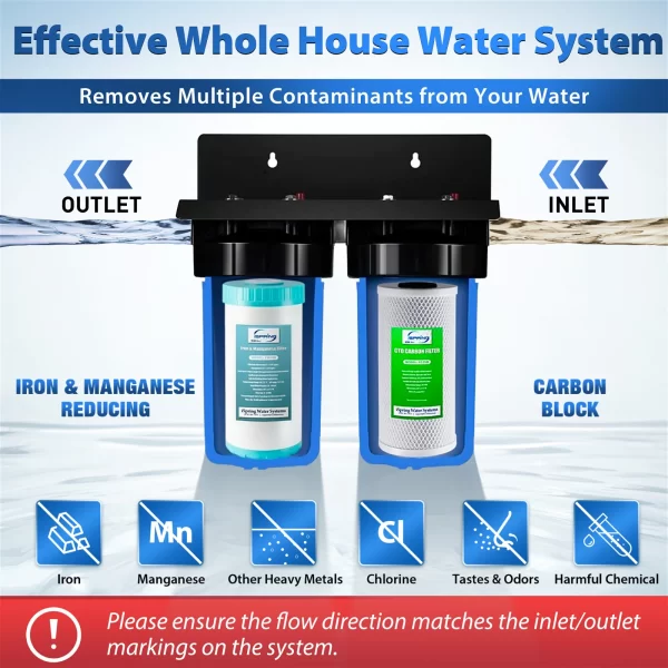 3 iSpring WGB21BM 2-Stage Iron and Manganese Reducing Whole House Water Filtration System