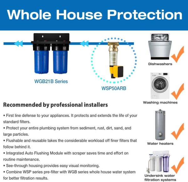 iSpring WGB21B-PB 2-Stage Whole House Water Filtration System