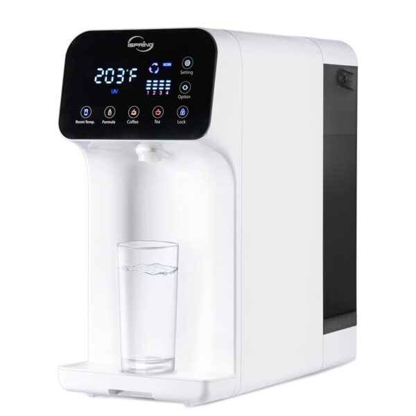 iSpring RCD100 5-Stage Countertop Reverse Osmosis System, Instant Hot RO Water Dispenser with UV