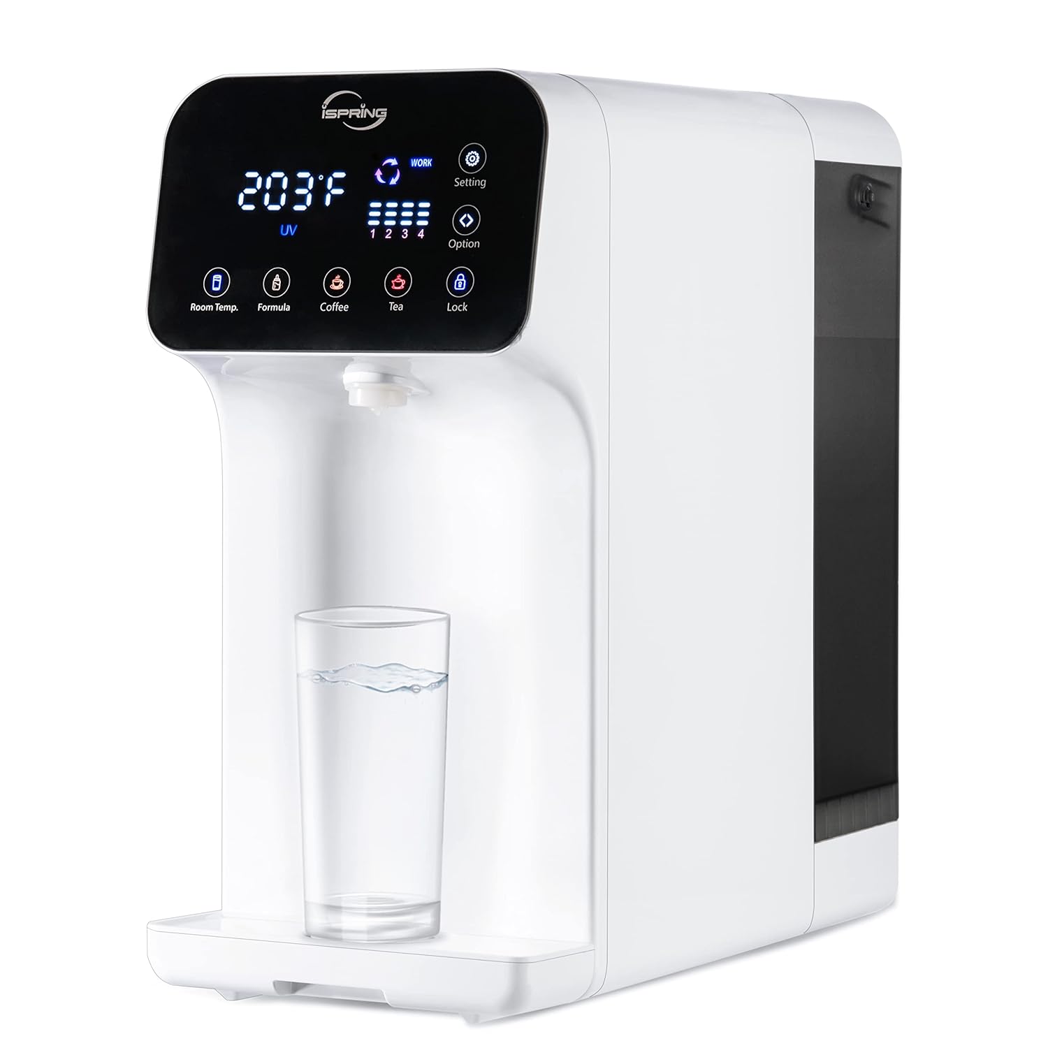 iSpring RCD100 5-Stage Countertop Reverse Osmosis System, Instant Hot RO Water Dispenser with UV