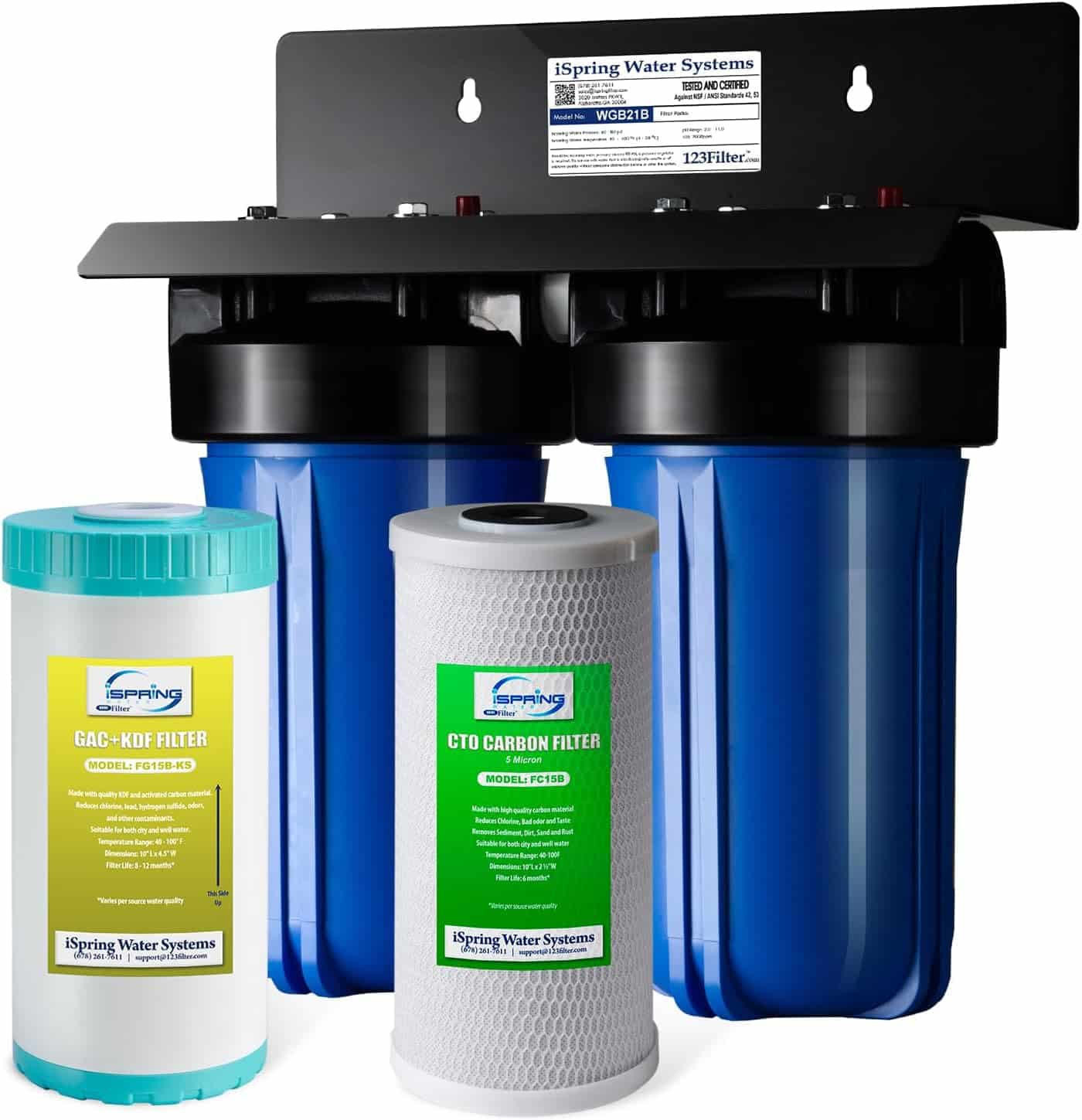 iSpring WGB21B-KS 2-Stage Whole House Water Filtration System