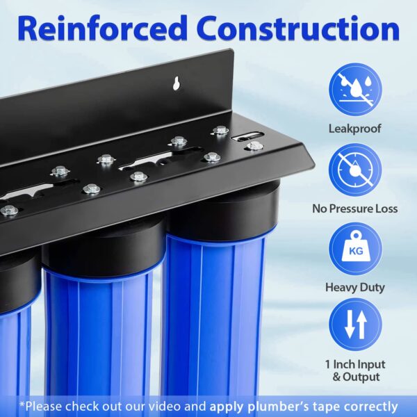 iSpring WGB32B-KDS+WSP50ARB Whole House Water Filter System w/Auto-Flushing Spin Down Filter