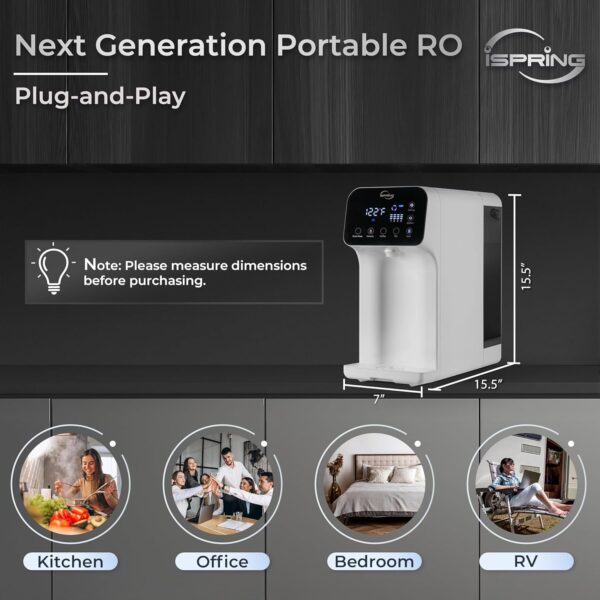 iSpring RCD100 5-Stage Countertop Reverse Osmosis System, Instant Hot RO Water Dispenser with UV