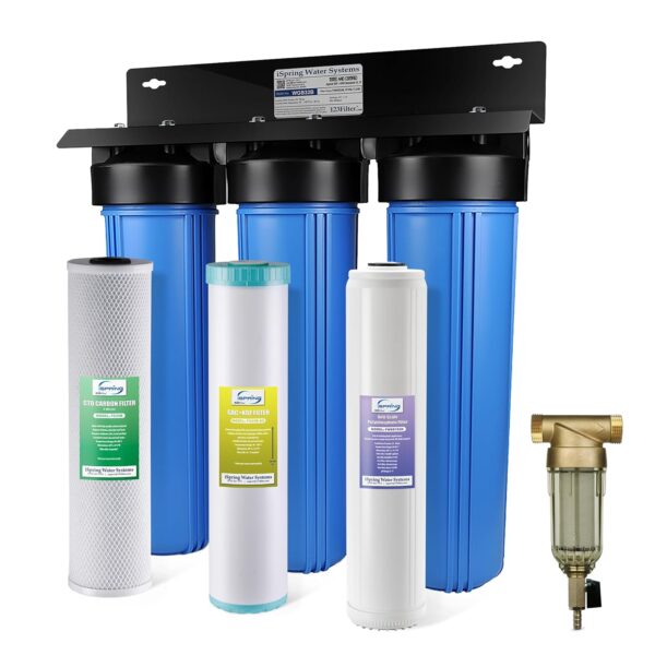 iSpring Whole House Water Filter System w/Spin Down Sediment Filter, WGB32B-KDS+WSP50