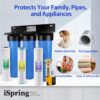 iSpring WGB32B-KDS+WSP50ARB Whole House Water Filter System w/Auto-Flushing Spin Down Filter
