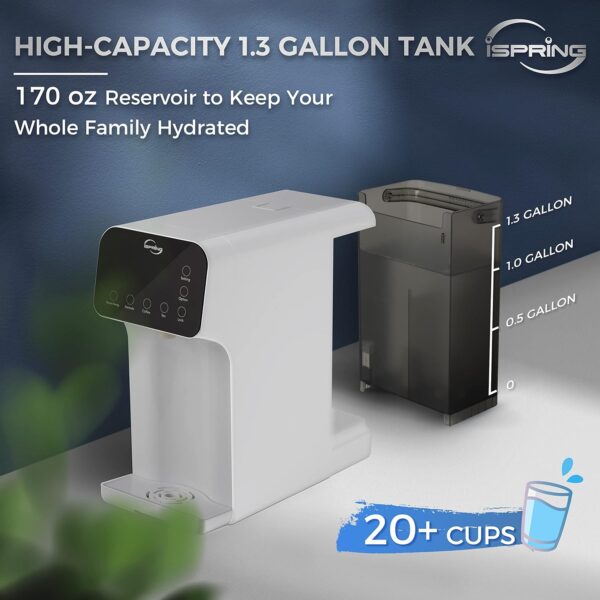 iSpring RCD100 5-Stage Countertop Reverse Osmosis System, Instant Hot RO Water Dispenser with UV