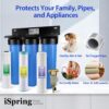 iSpring Whole House Water Filter System w/Spin Down Sediment Filter, WGB32B-KDS+WSP50