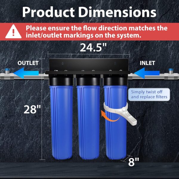 iSpring WGB32B-KDS+WSP50ARB Whole House Water Filter System w/Auto-Flushing Spin Down Filter