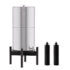 iSpring DGF2-B Gravity-Fed Stainless Steel Countertop Water Filter System with Black Wood Base