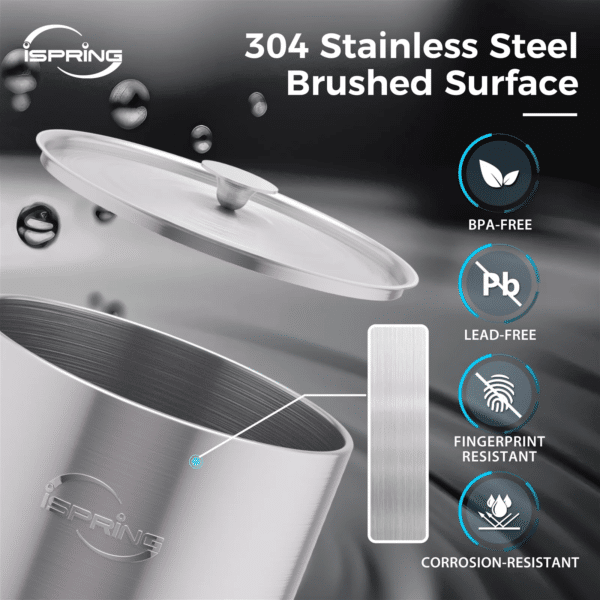 iSpring DGF2-DW Gravity-Fed Stainless Steel Countertop Water Filter System with Dark Wood Base