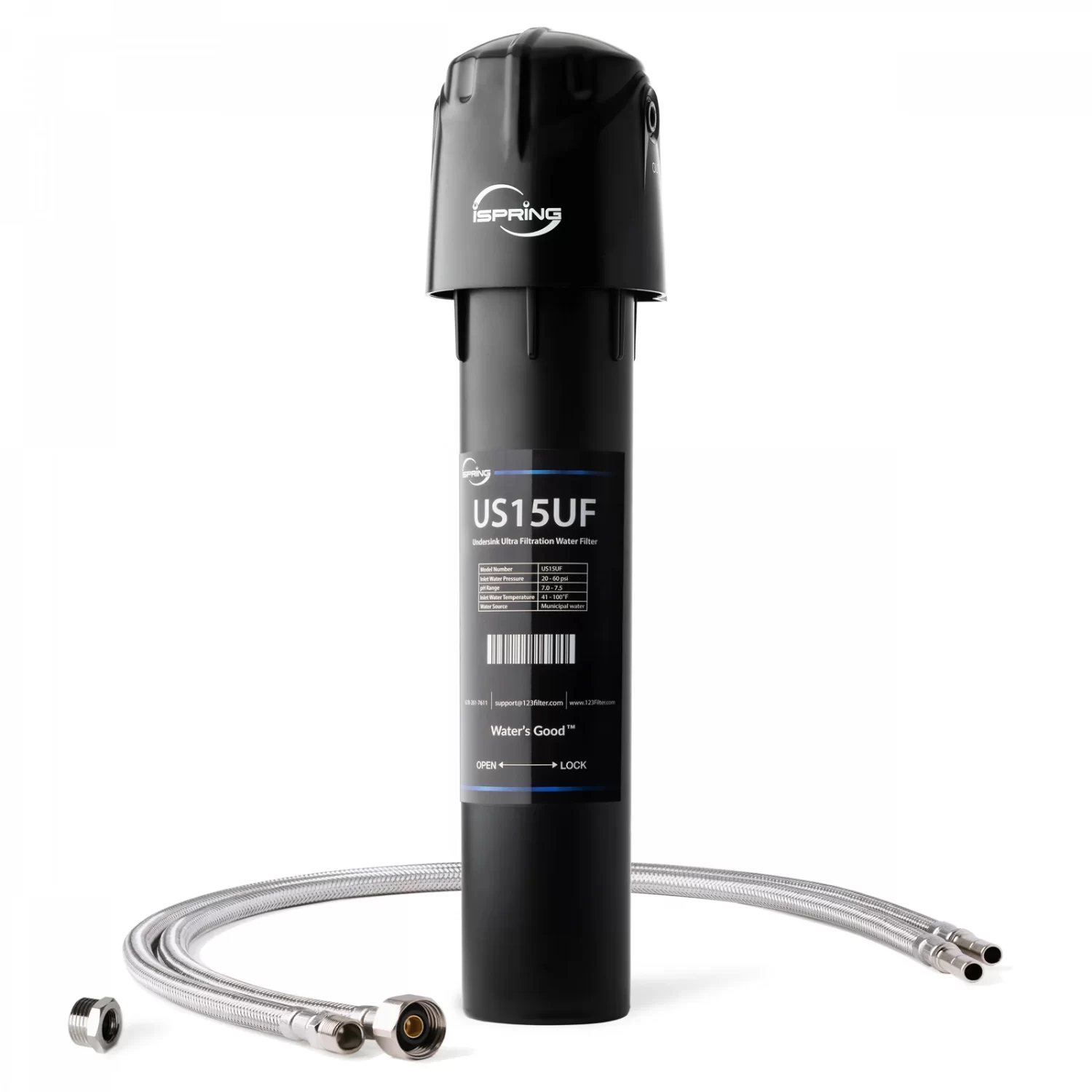 iSpring US15UF 0.01μm Ultra Filtration Direct Connect Under Sink Water Filter System