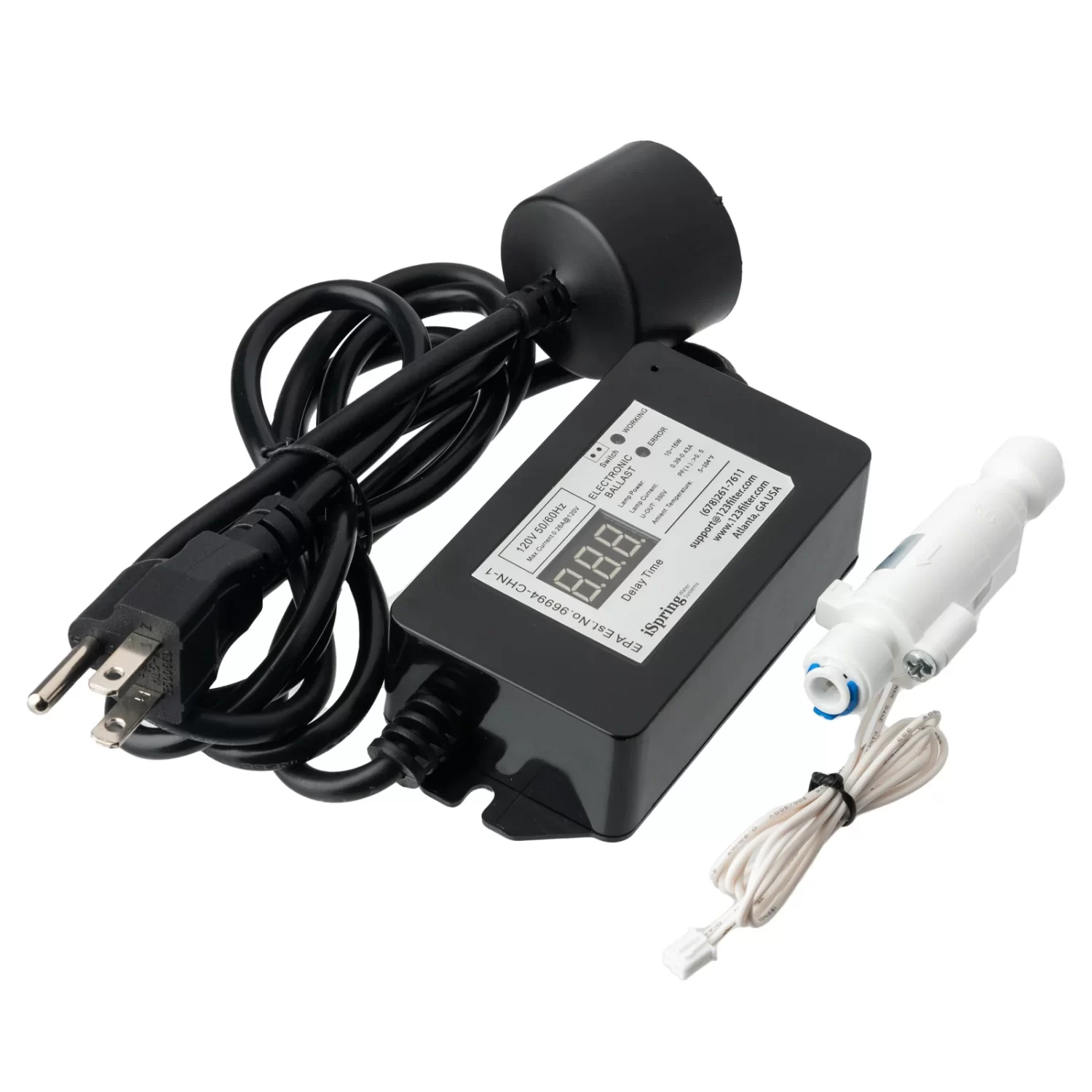 iSpring UVT11A 11-Watt 110-Volt UV Transformer Ballast with Smart Flow Sensor Switch