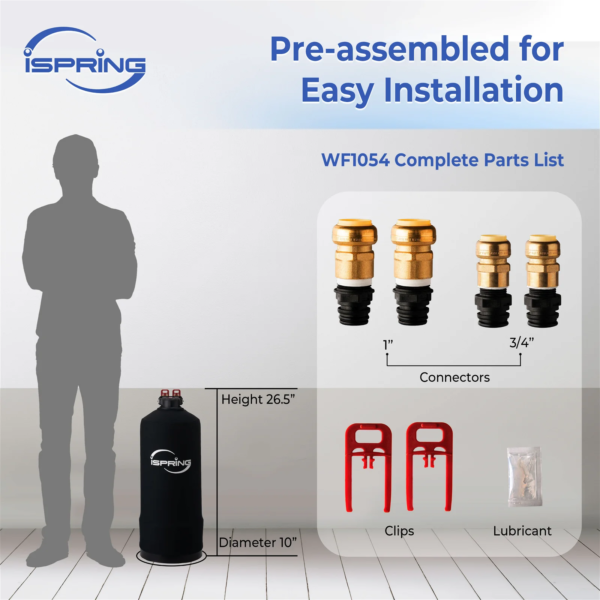 iSpring WF1024 Whole House Water Filter System, Reduces PFAS, Chlorine, Chloramine, Lead