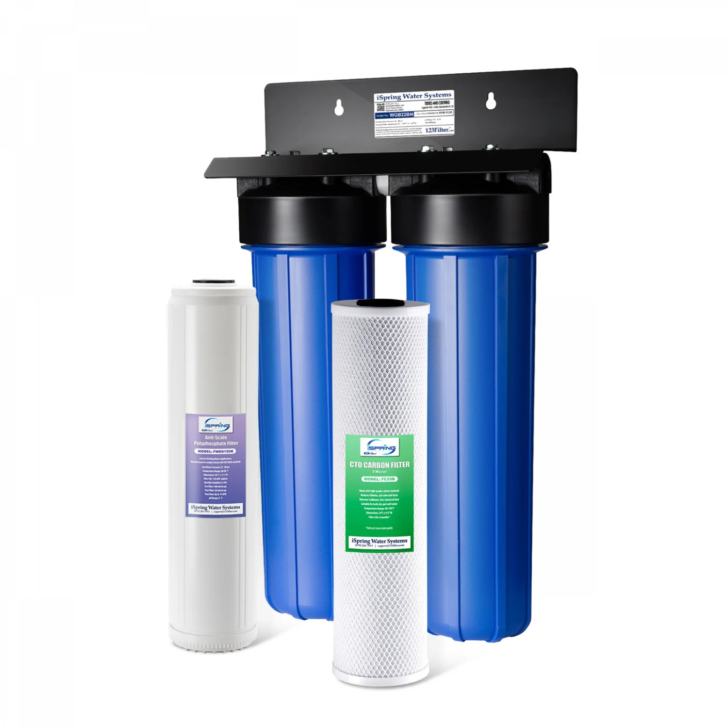 iSpring WGB22B-DS Whole House Water Filter System, Reduces Scale