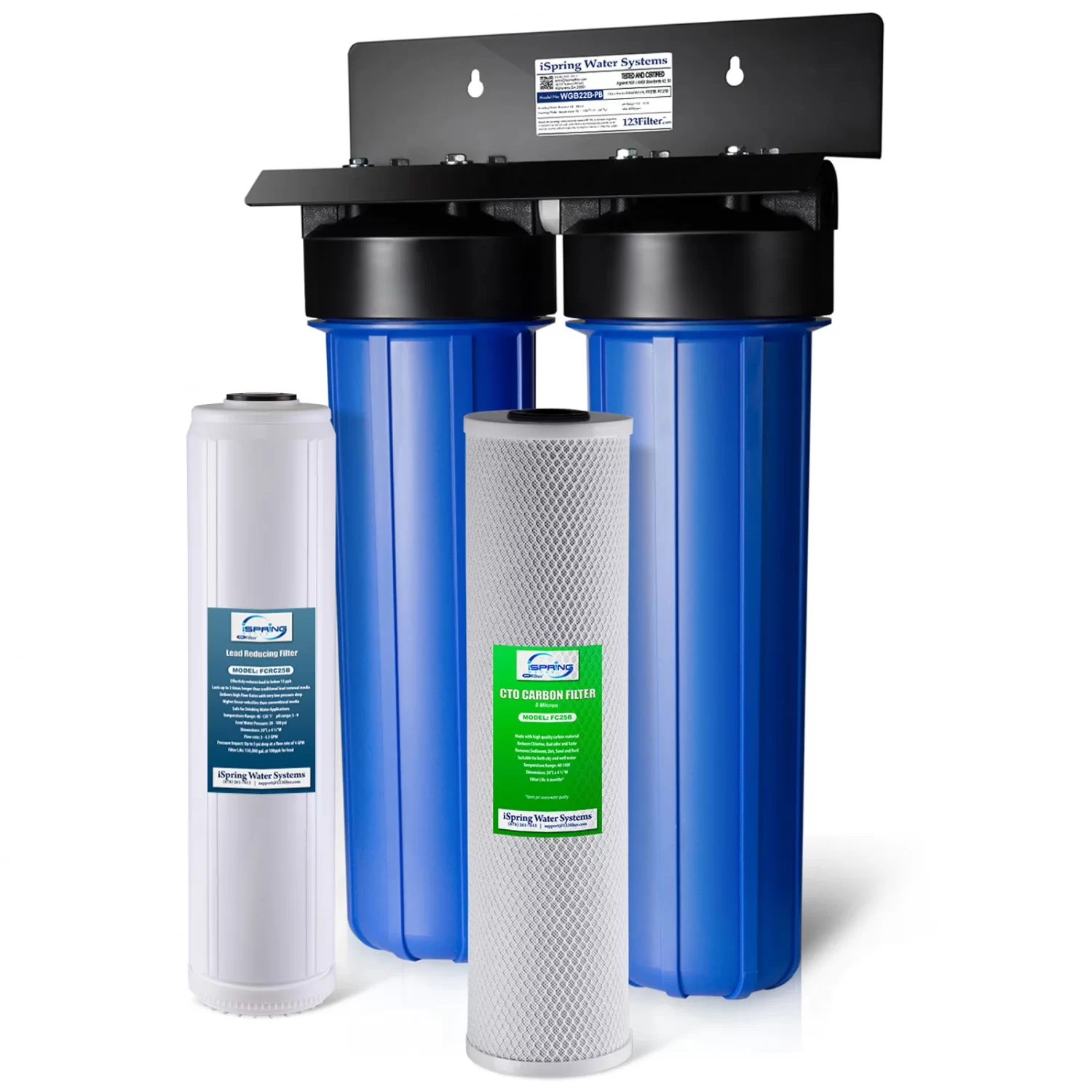 iSpring WGB22B-PB 2-Stage Whole House Water Filtration System