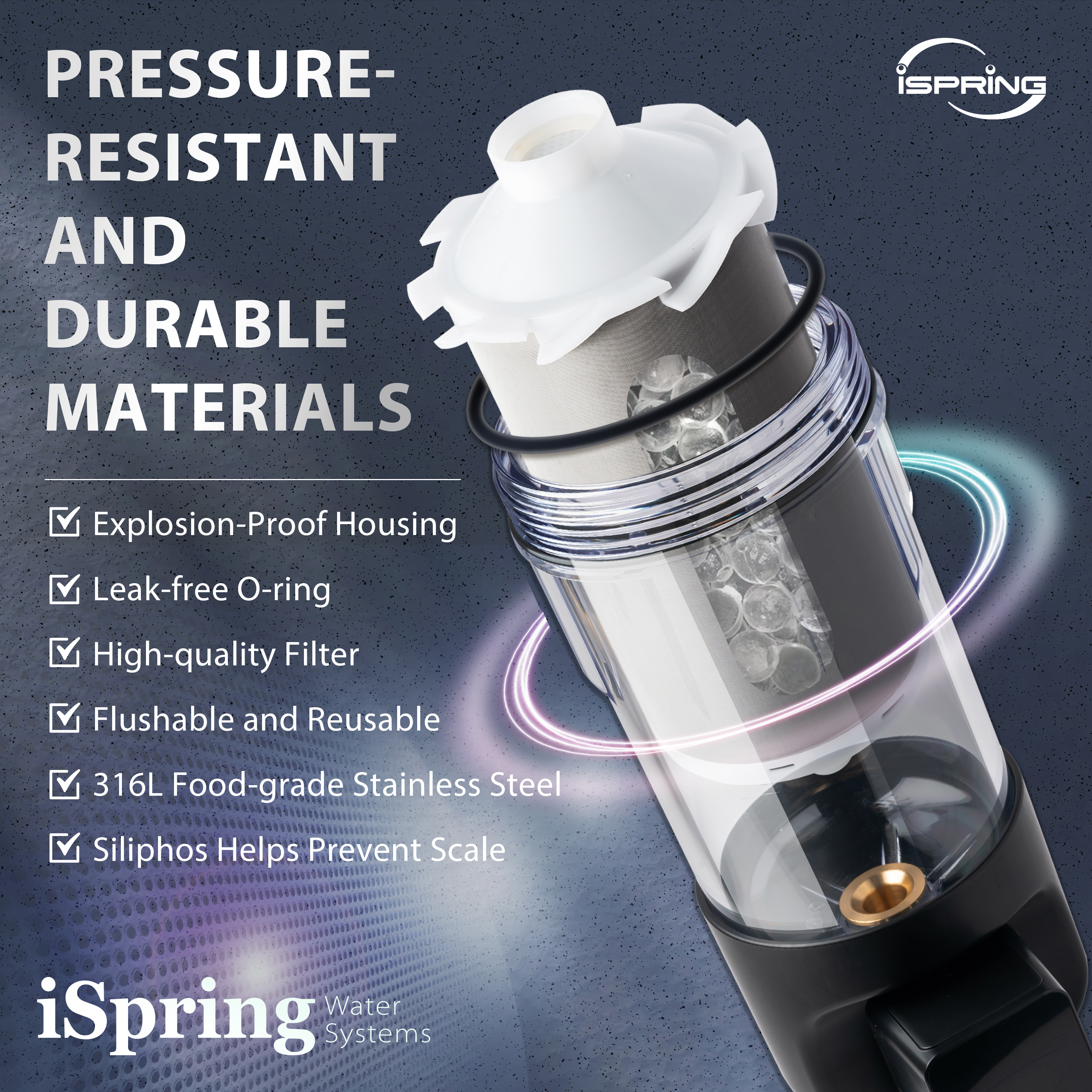 iSpring FWSPSL-ARJ Spin Down Sediment Water Filter Replacement Cartridge with Siliphos