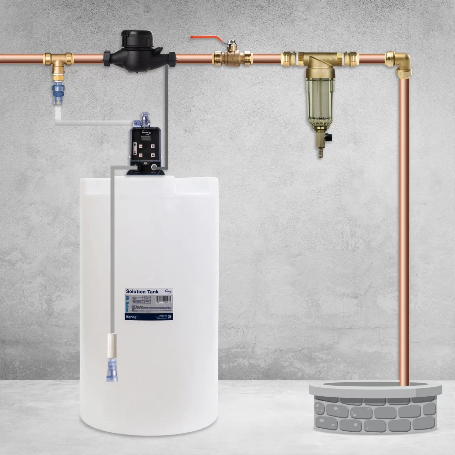 iSpring WWC25+WSP Whole House Well Water Chlorinator System