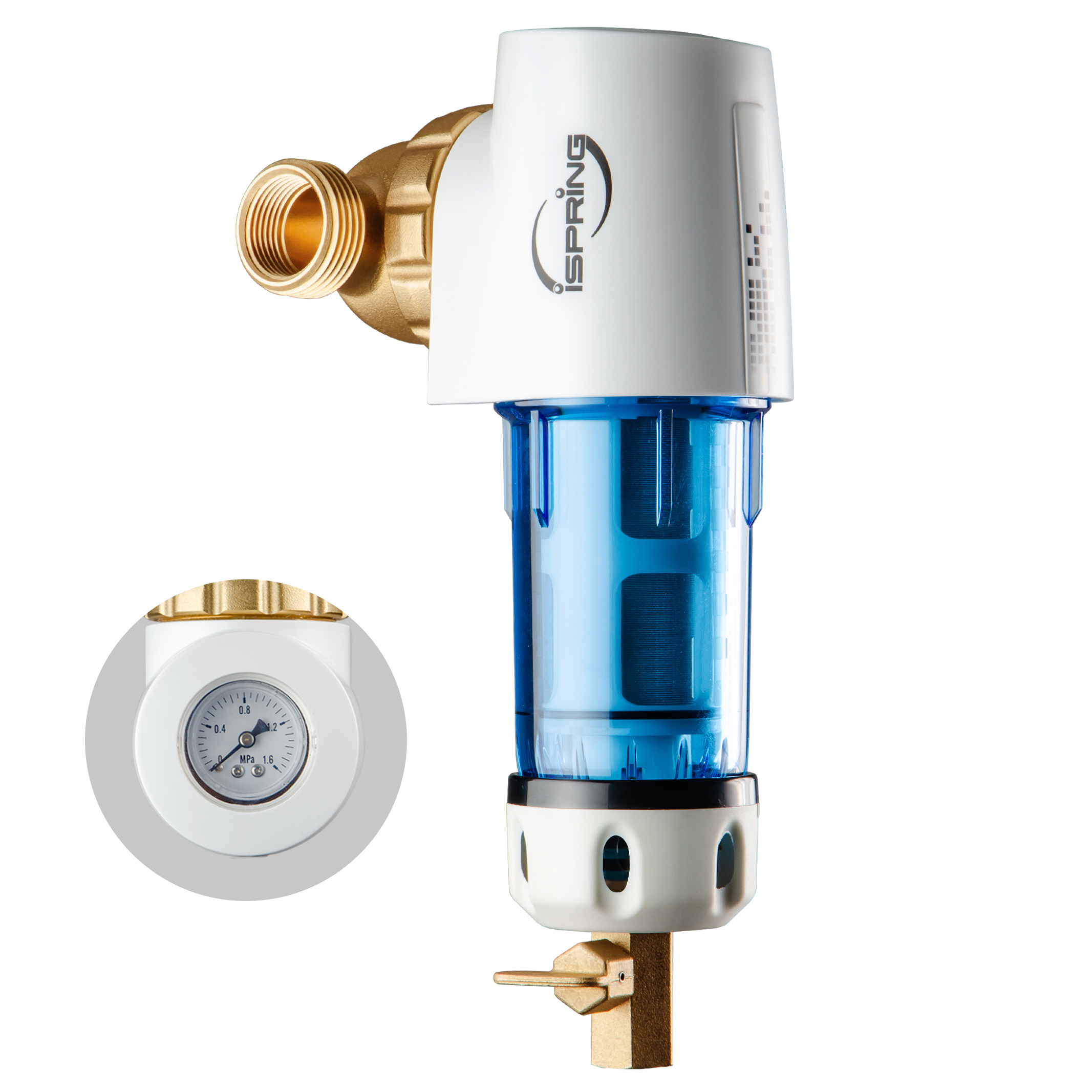 iSpring WSPGR - Reusable Spin Down Sediment Water Filter (Scraper & 360°Head)