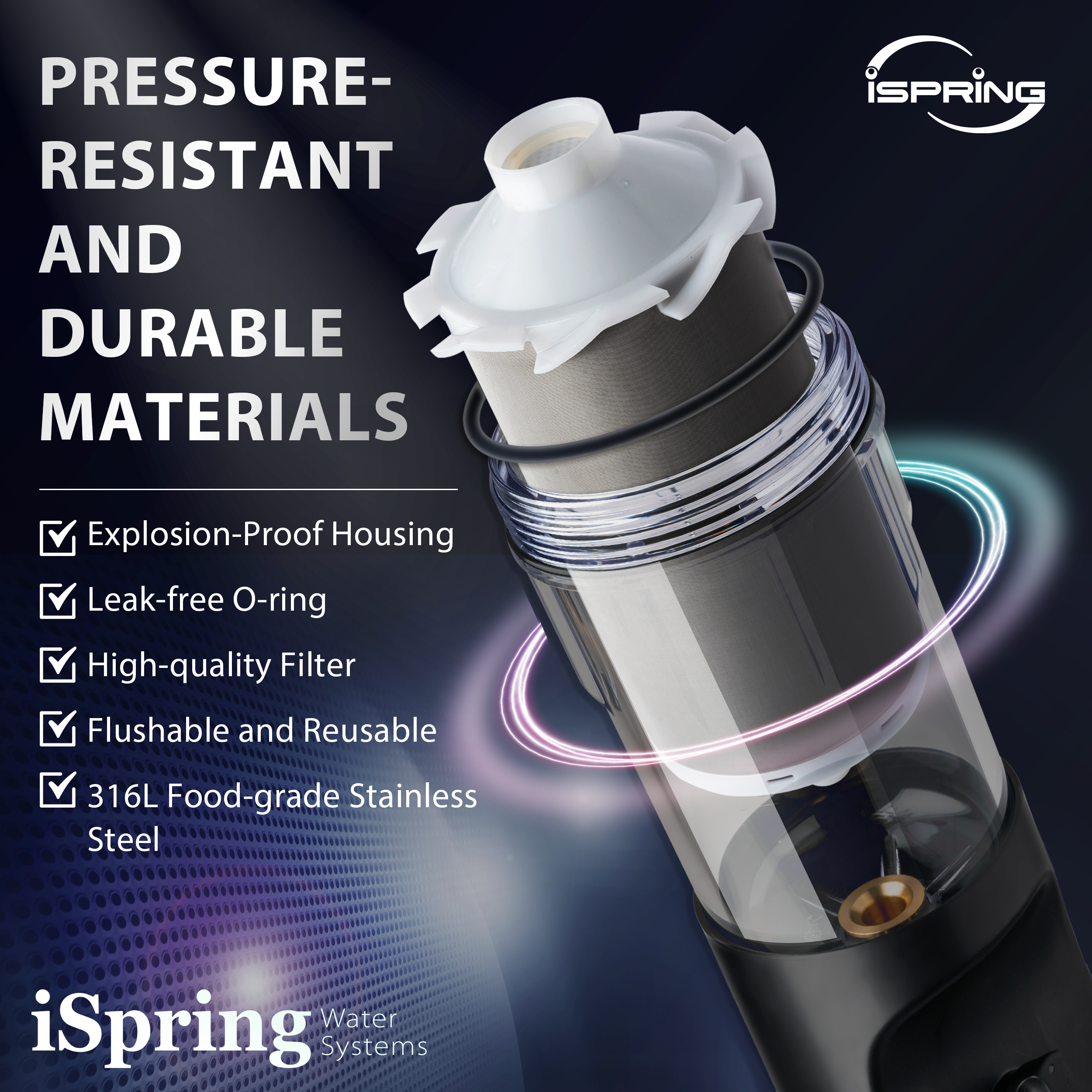 iSpring WSPJ Reusable Whole House Spin-Down Sediment Water Filter