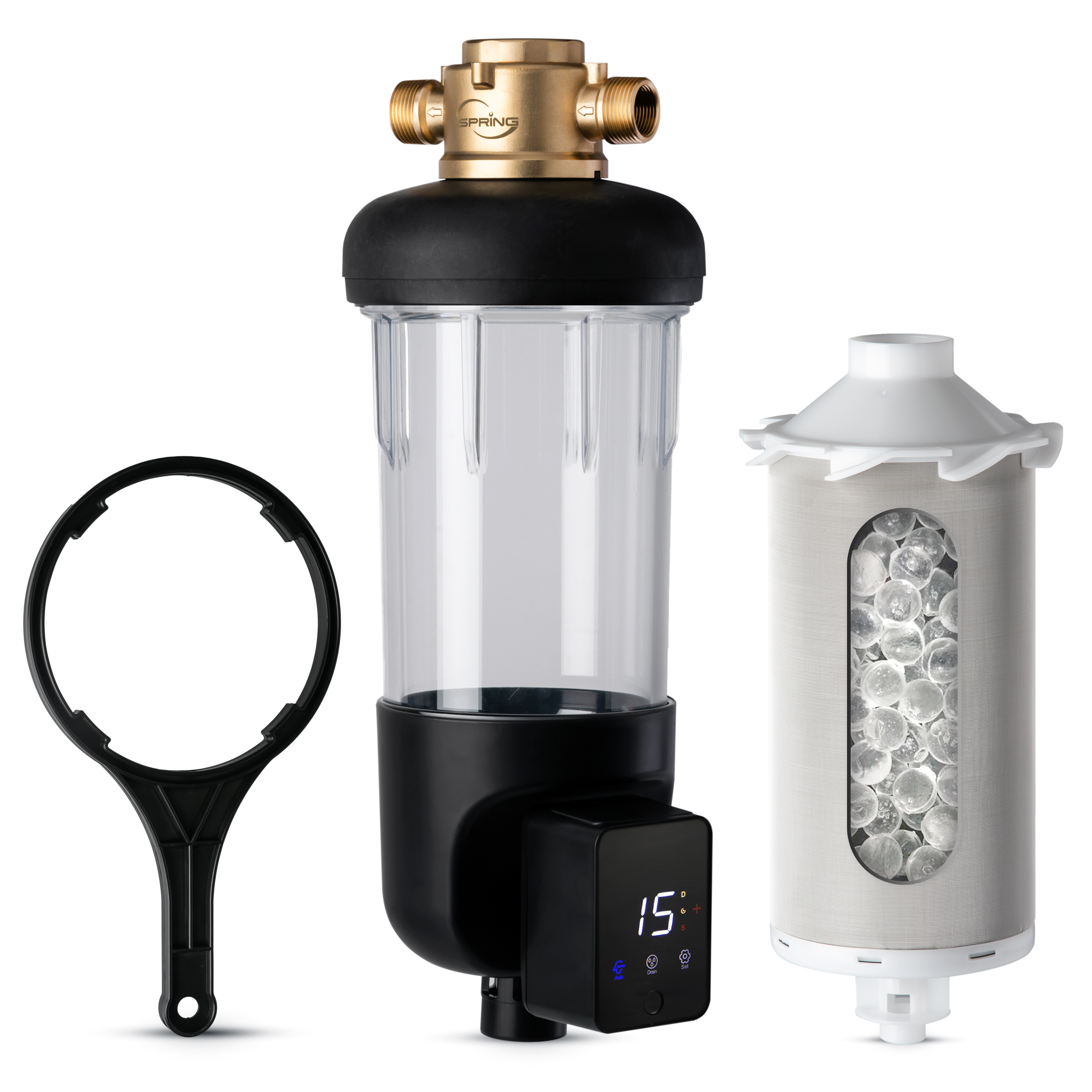 iSpring WSPSL-ARJ, NSF Certified, Spin-Down Sediment Water Filter, Jumbo Size, Siliphos, Auto Flush