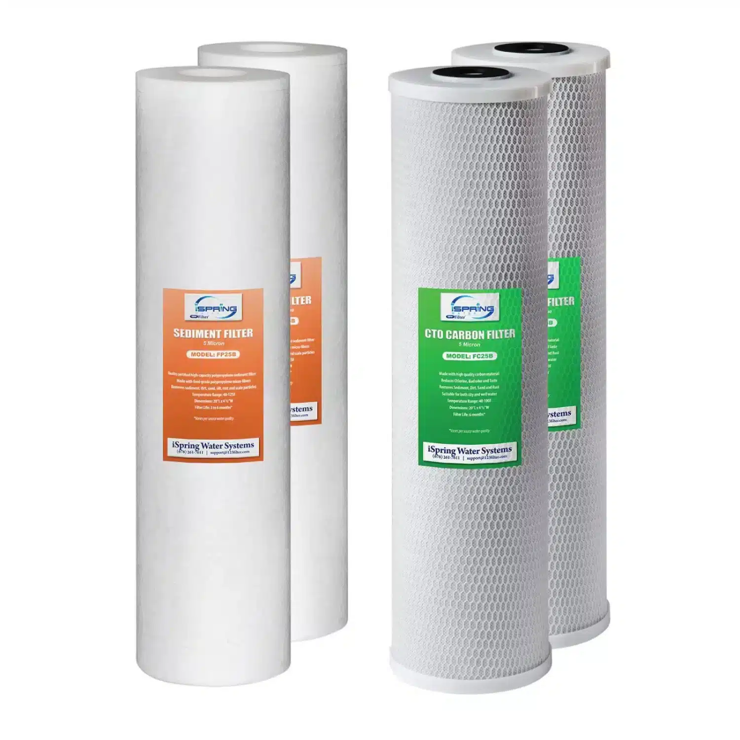 iSpring F4WGB22B 4.5” x 20” Water Filter Replacement Set