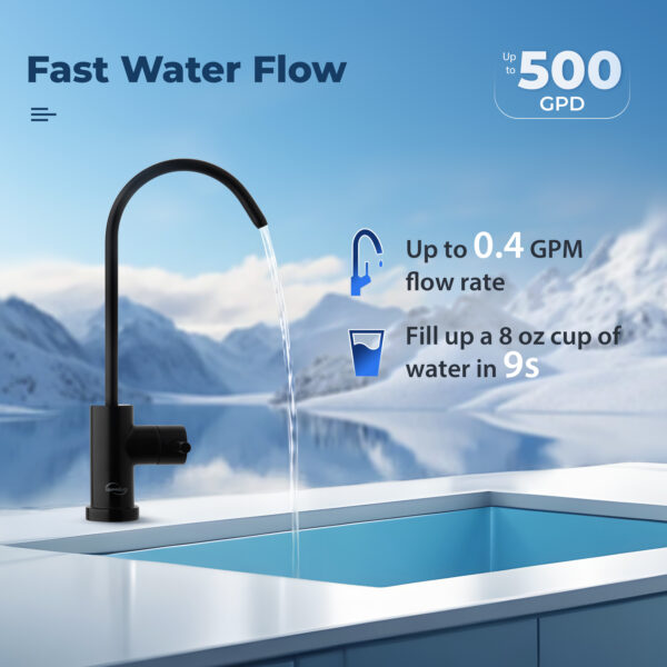 iSpring RO500-ORB, NSF Certified Tankless RO Reverse Osmosis Water Filtration System, 500 GPD