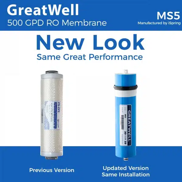 iSpring MS5 500GPD Reverse Osmosis Membrane Replacement, Fits RCS5T, Updated Version
