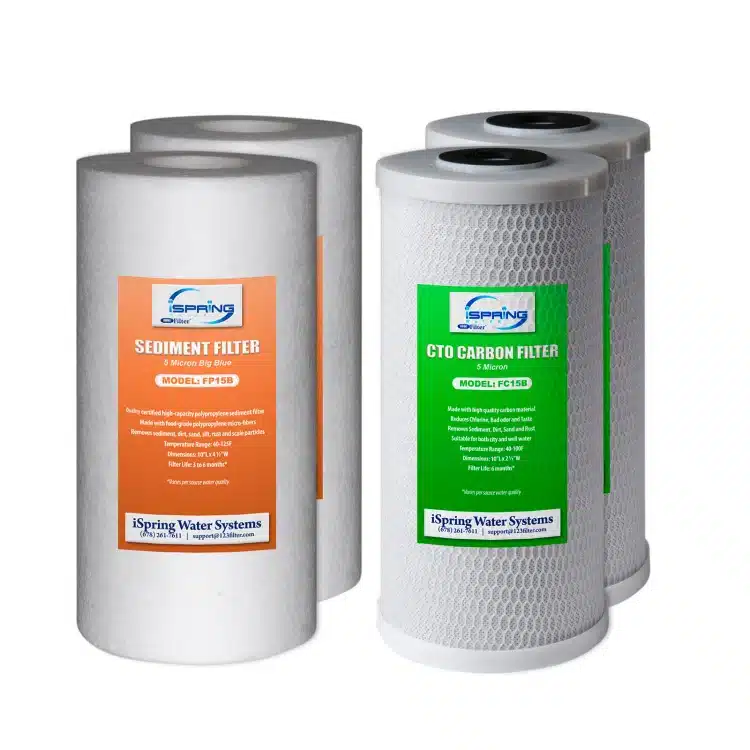 iSpring F4WGB21B Whole House 4.5"x10" Water Filter Replacement Cartridge Pack Set for WGB21B
