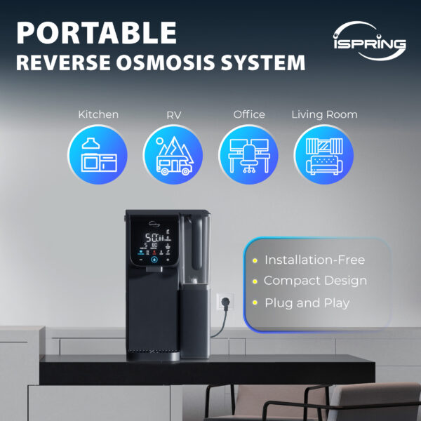 iSpring RCD100HCG Hot & Cold Reverse Osmosis System Countertop System