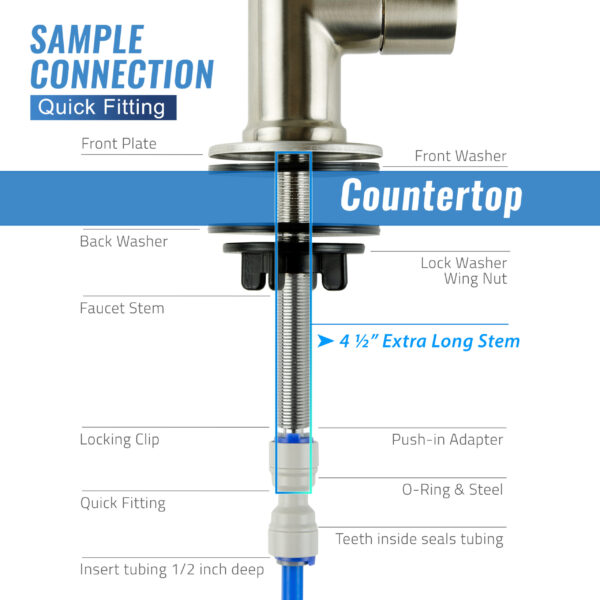 iSpring GA3-BN Drinking Water Faucet for Kitchen Sink with 3/8" Connector
