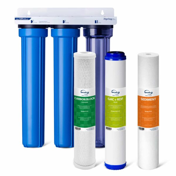 WCB32CKS (1) iSpring WCB32CKS Whole House Water Filter System, Reduces Lead, Chloramine, PFAS, Heavy Metals