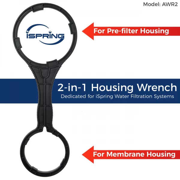 iSpring AWR2 2-in-1 Reverse Osmosis Pre-Filter Housing and RO Membrane Canister Wrench