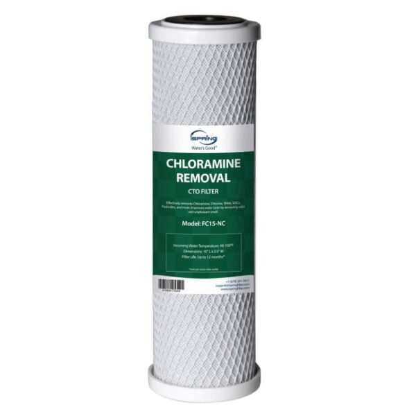 1 iSpring FC15-NC Replacement CTO Carbon Block Water Filter for US31 Series, Reduces Chloramine