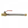 LittleWell AHPF12MNPT12 12" Braided Hose Connector, Ball Valve, 3/4" Push-Fit x 3/4" MNPT