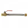 LittleWell AHPF12MNPT16 12" Braided Hose Connector, Ball Valve, 3/4" Push-Fit x 1" MNPT